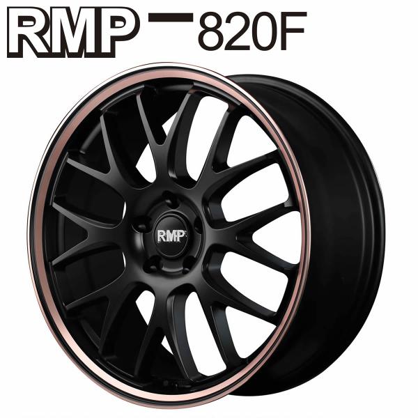 在庫要確認 会社宛  MID RMP 820F 18×7J 100-5穴 セミグロスブラック/デュアルポリッシュ/ピンクゴールドクリア NO,4560234988926