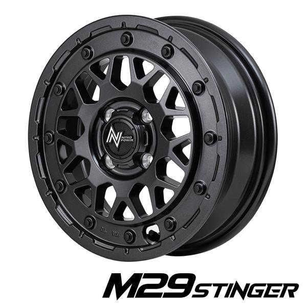 14×4.5J 100-4穴+45 ハブ径67.1�o マルカ ナイトロパワーM29 STINGER バレルブラック 4本 在庫要確認 会社宛 NO,4560235002546